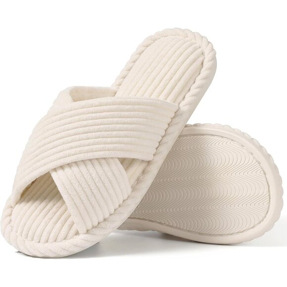 Versatile Womens Open Toe Memory Foam Slippers - Ideal for Indoors and Outdoors - Picture 1 of 7